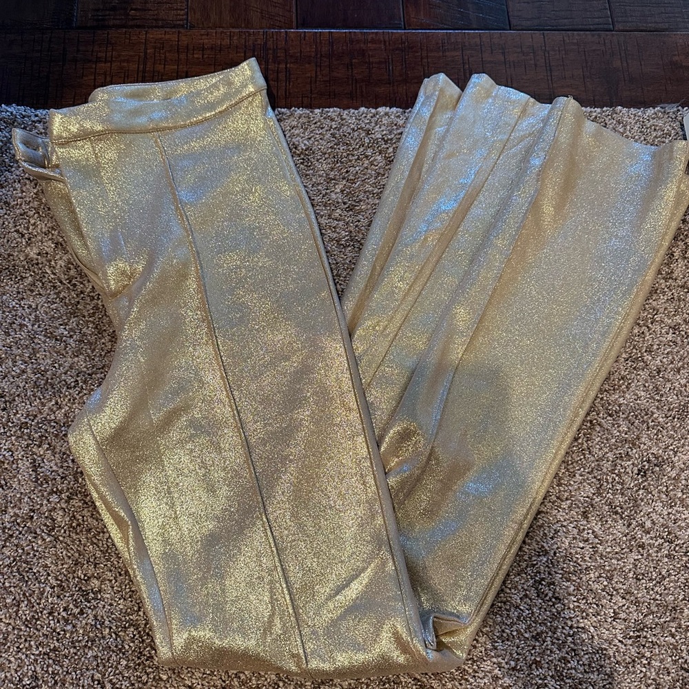 Gold shimmer stretchy pant